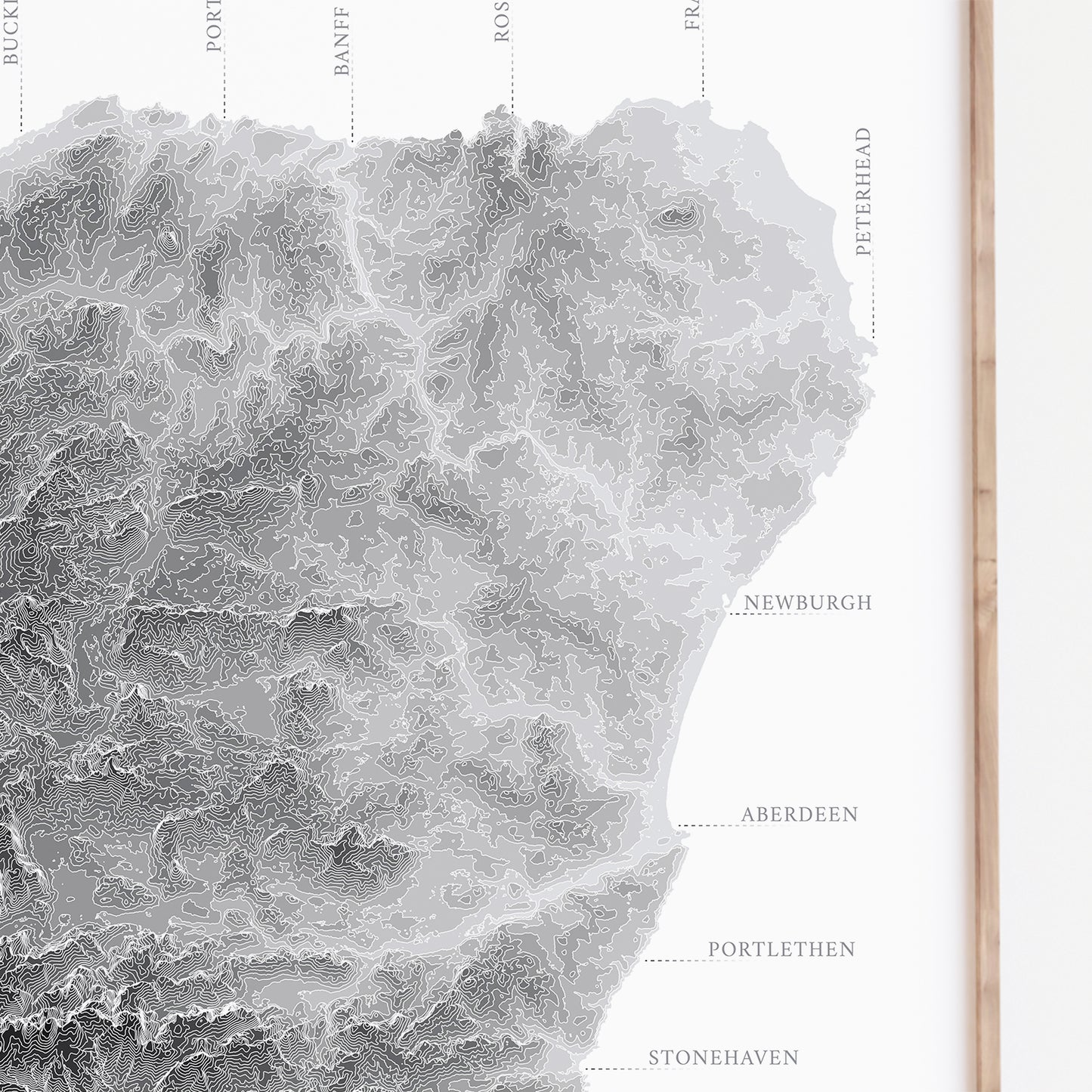 Aberdeenshire & Moray Print Coastline Topographic Map