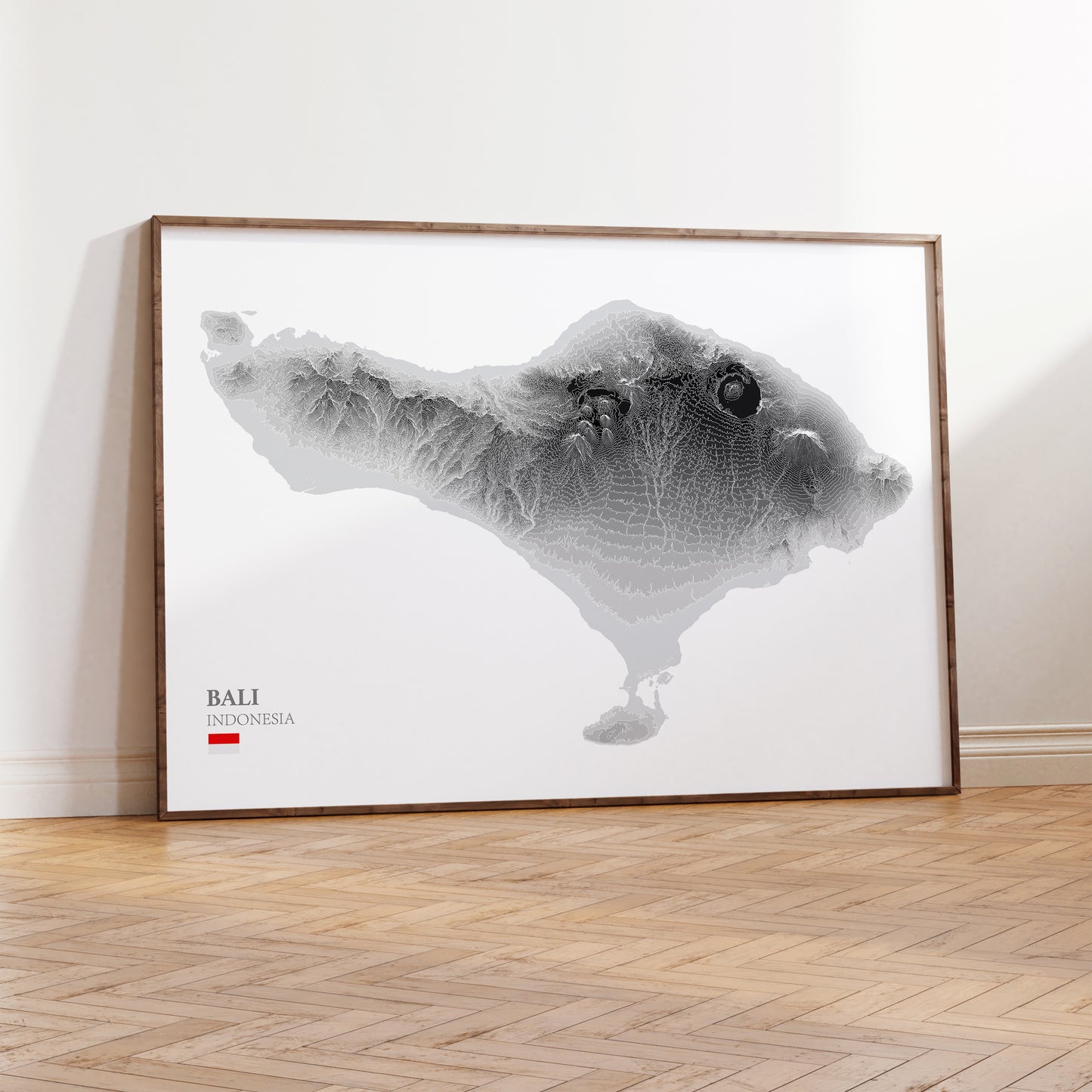 Bali Print Elevation Map Poster