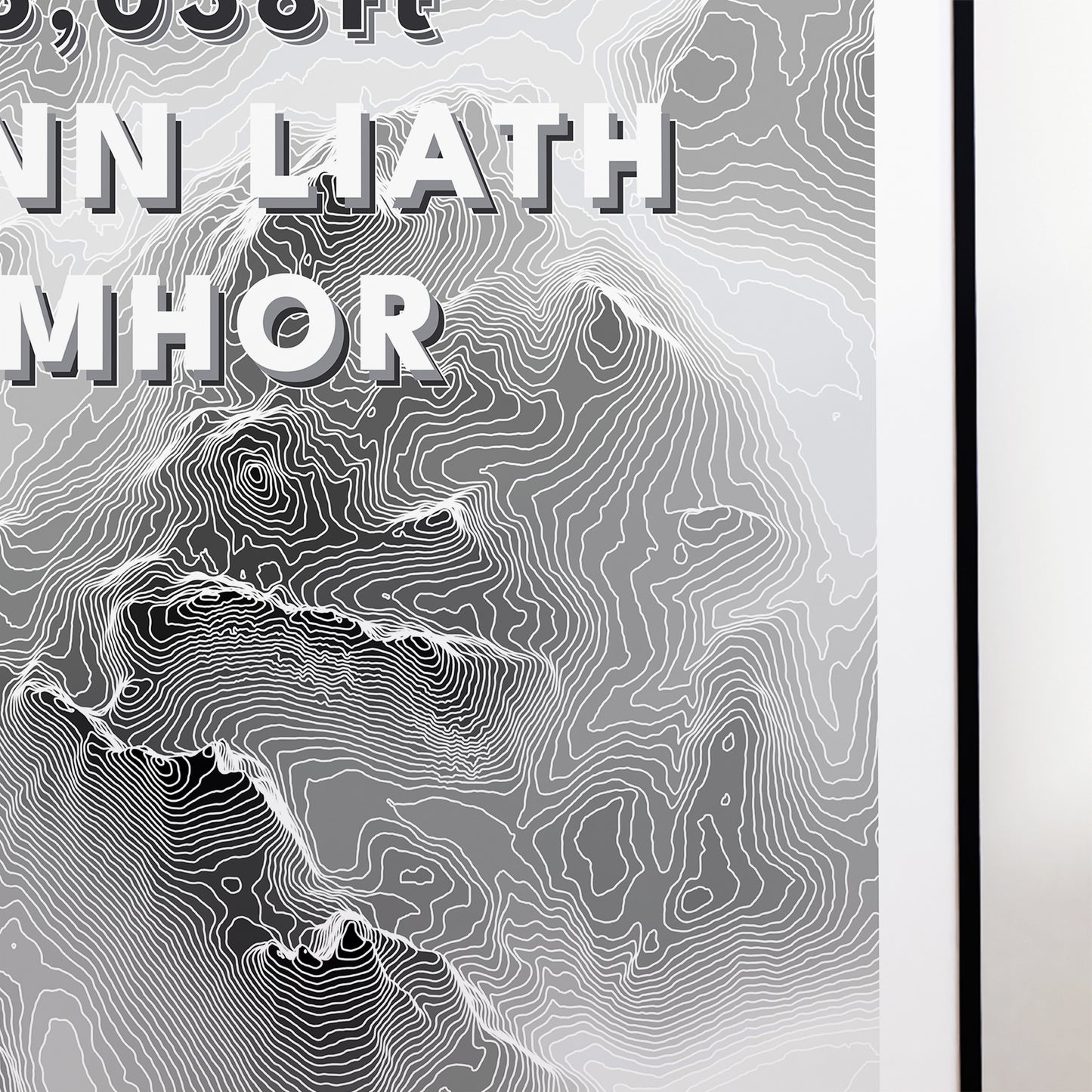 Beinn Liath Mhor Munro Print Topographic Map Poster
