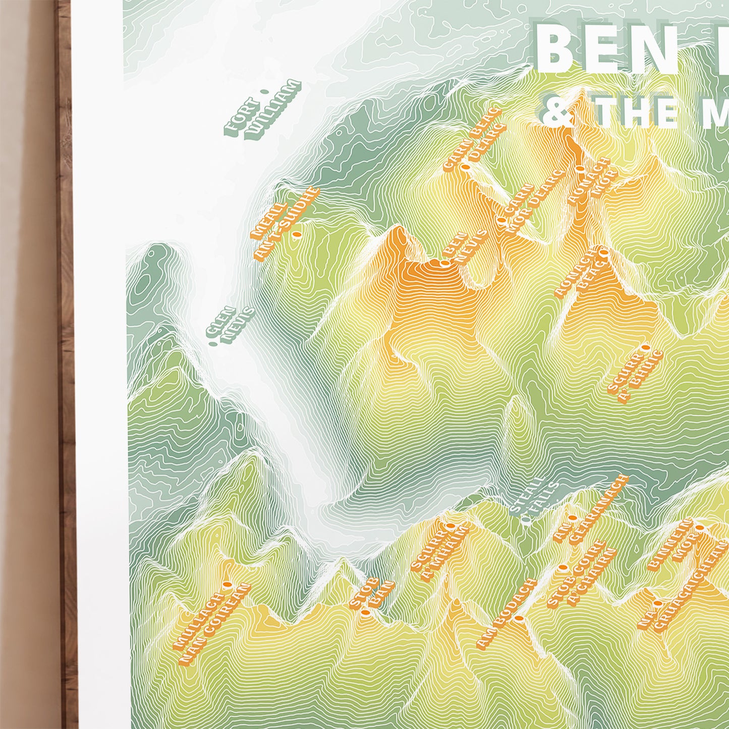 Ben Nevis Print Mamores Topographic Munro Map