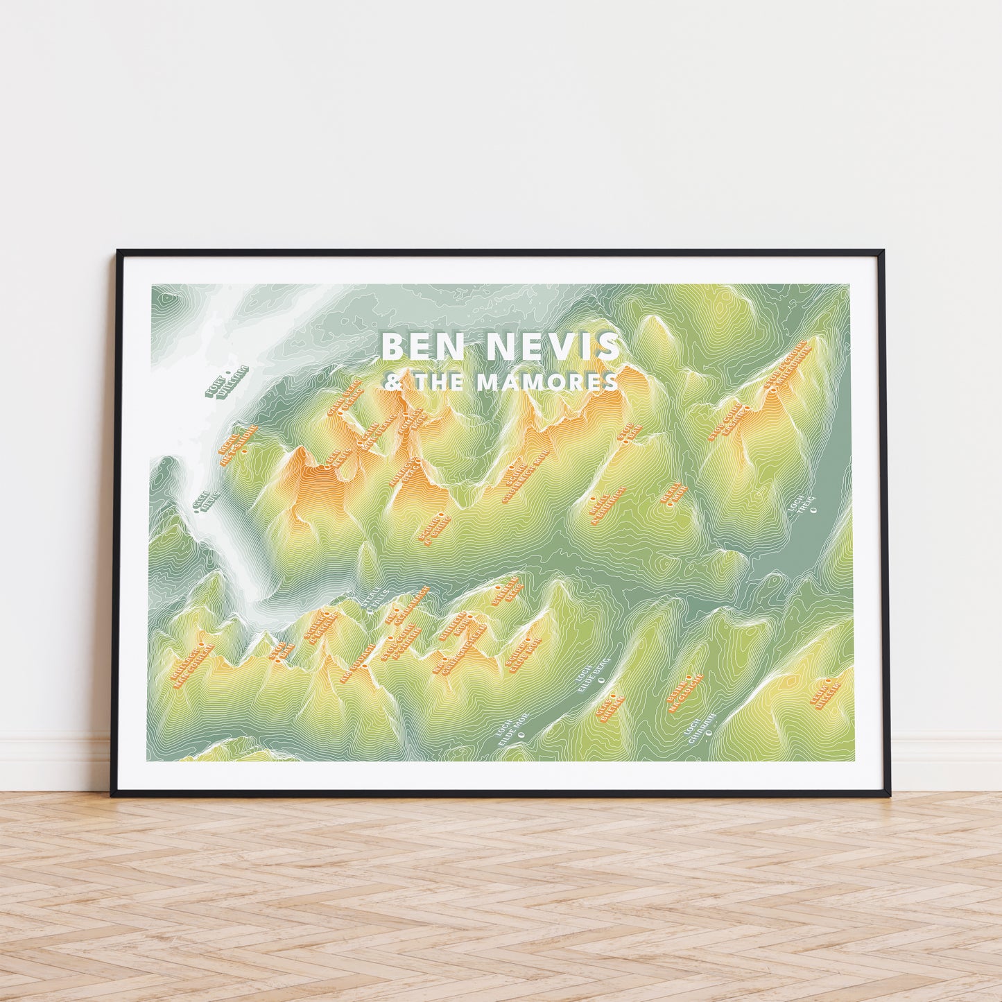 Ben Nevis Print Mamores Topographic Munro Map
