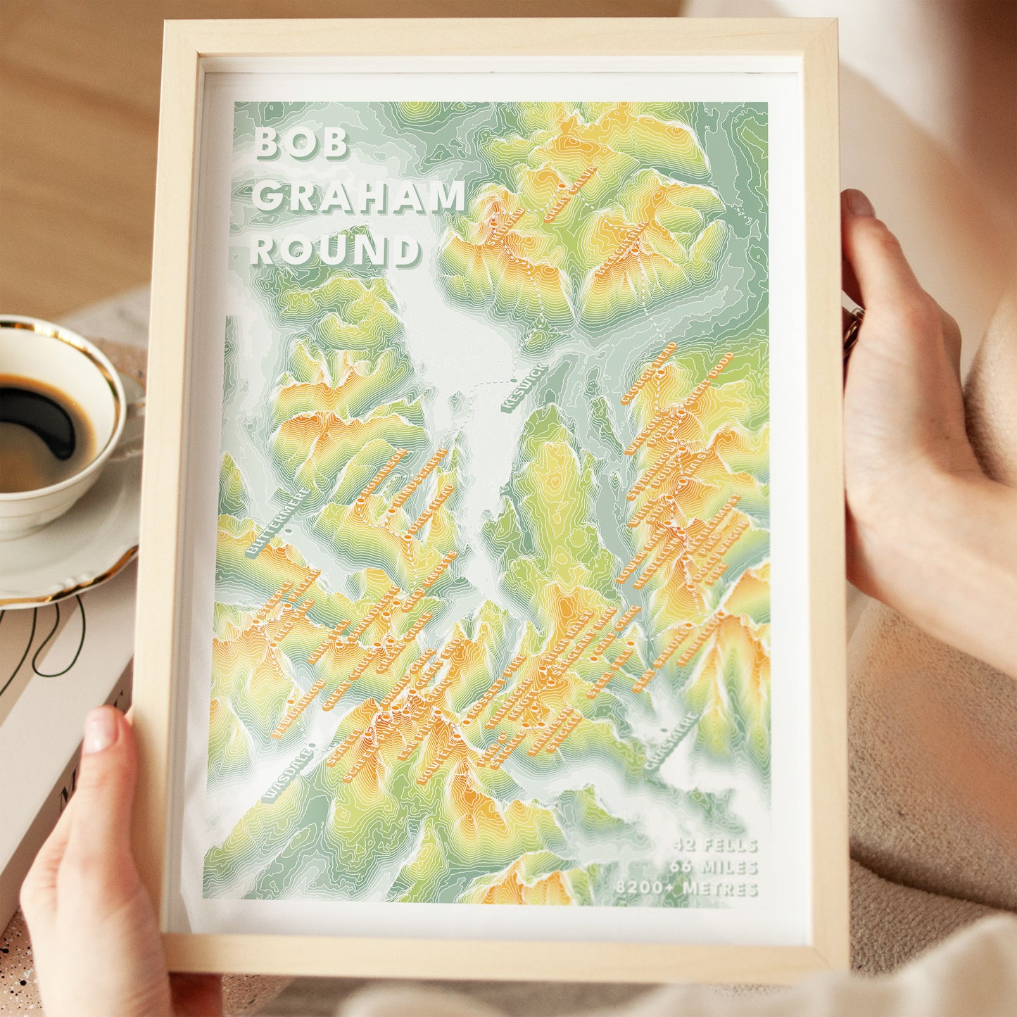 Bob Graham Round Print Lake District Topographic Map