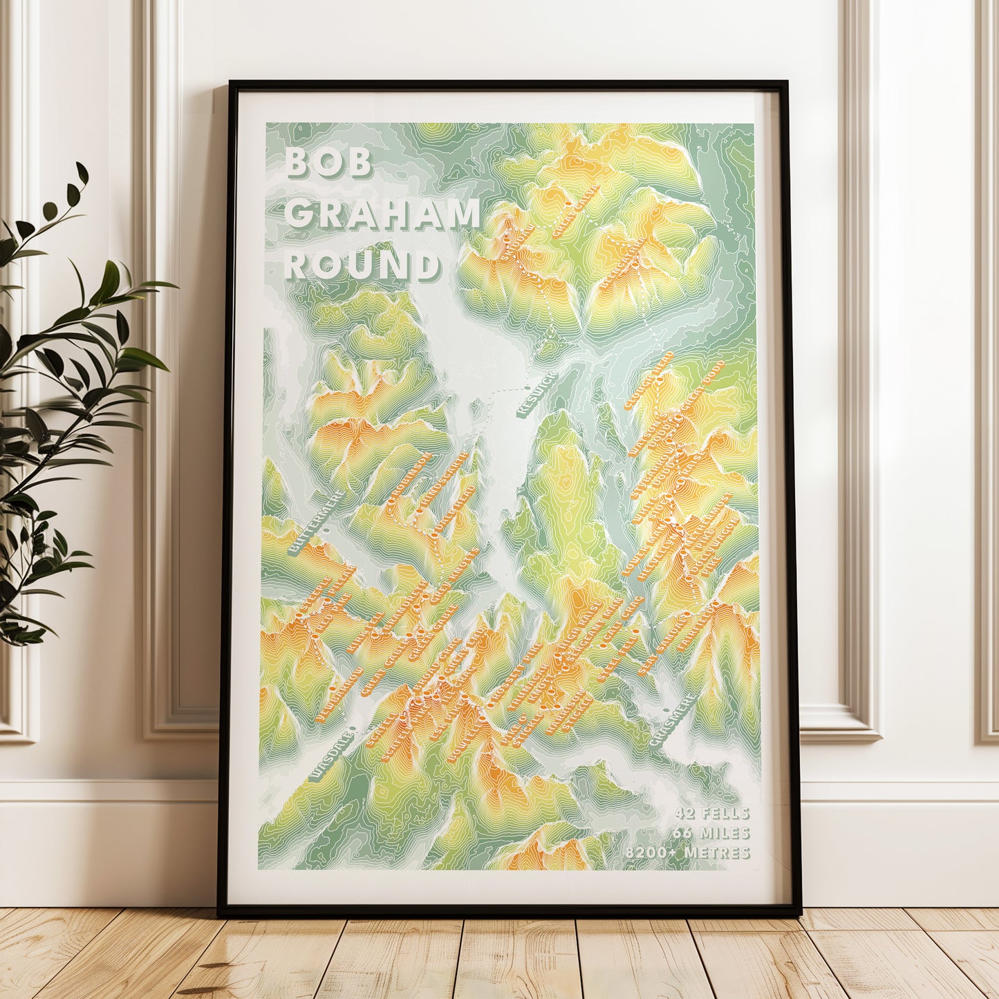 Bob Graham Round Print Lake District Topographic Map