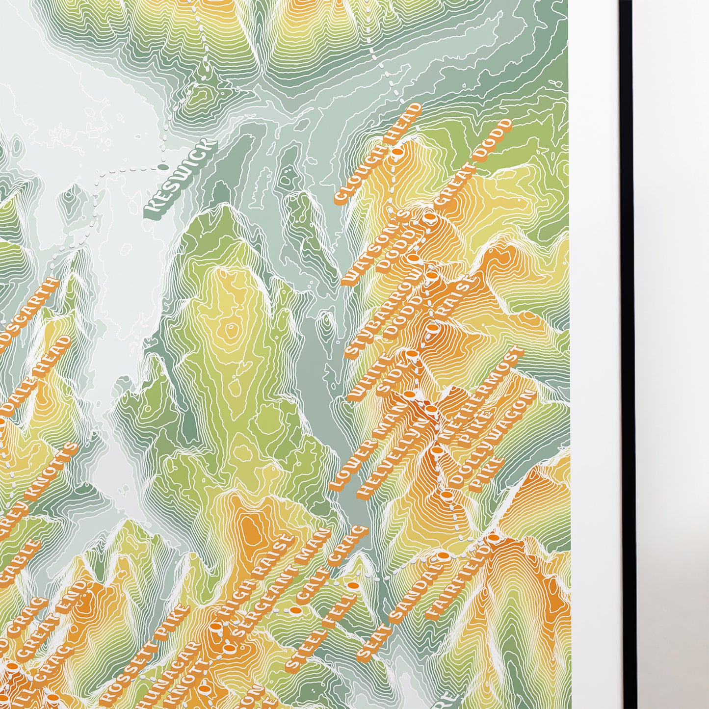 Bob Graham Round Print Lake District Topographic Map