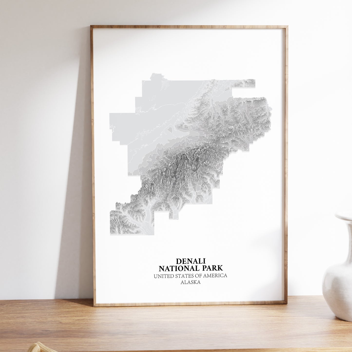 Denali National Park Alaska Map Print