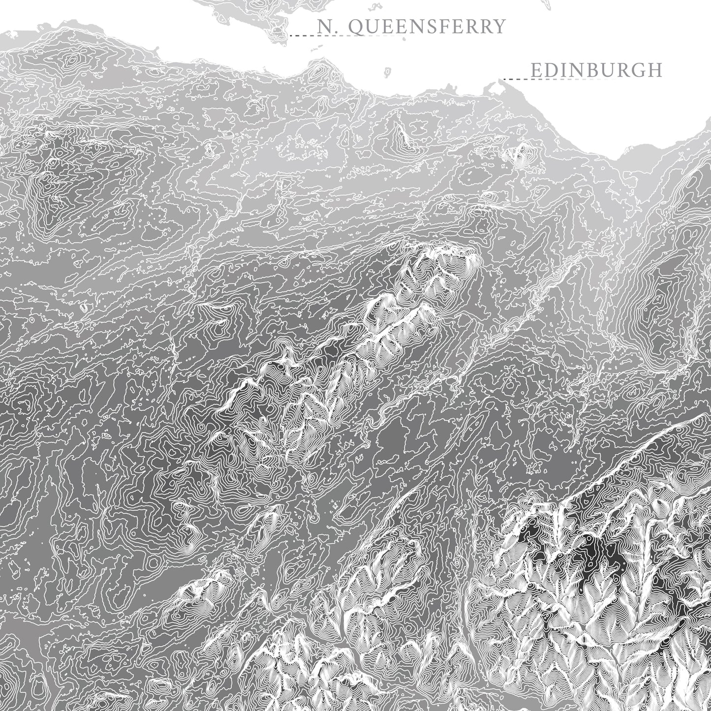 Edinburgh Coastline Print Scotland Topographic Map