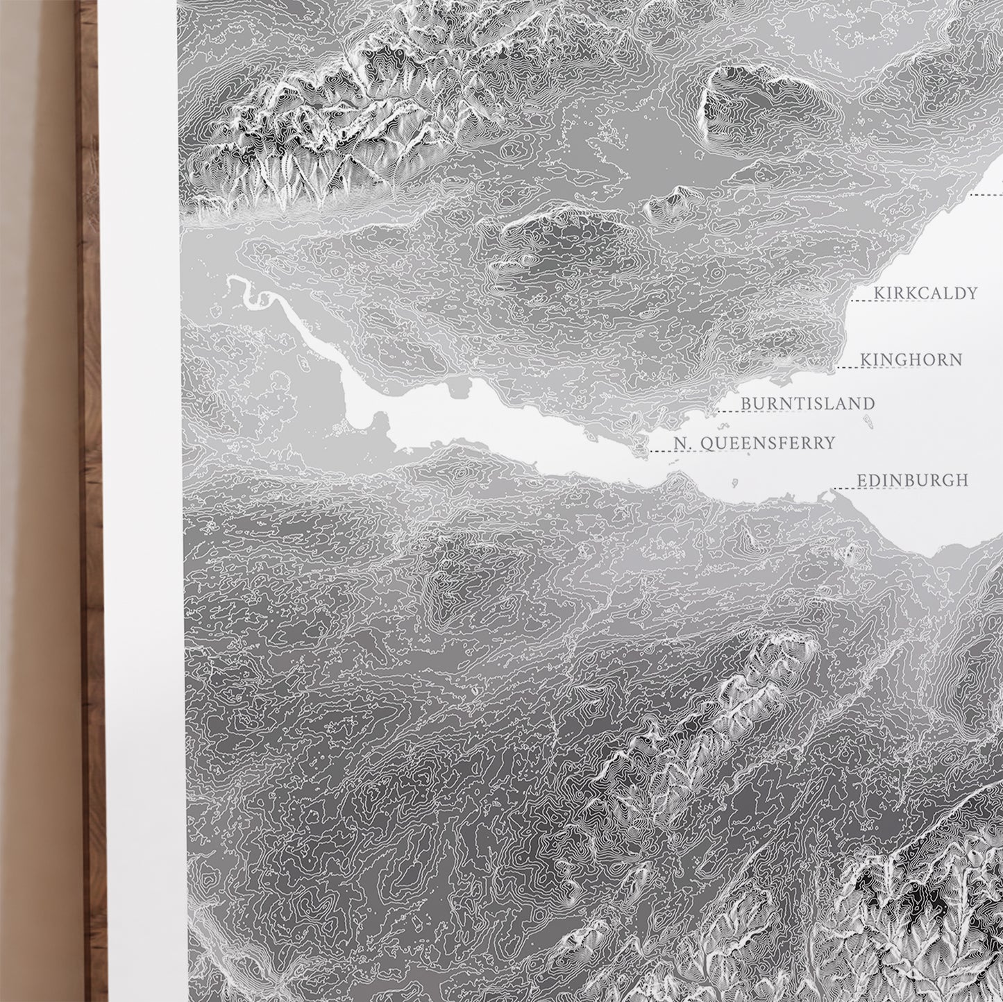 Edinburgh Coastline Print Scotland Topographic Map