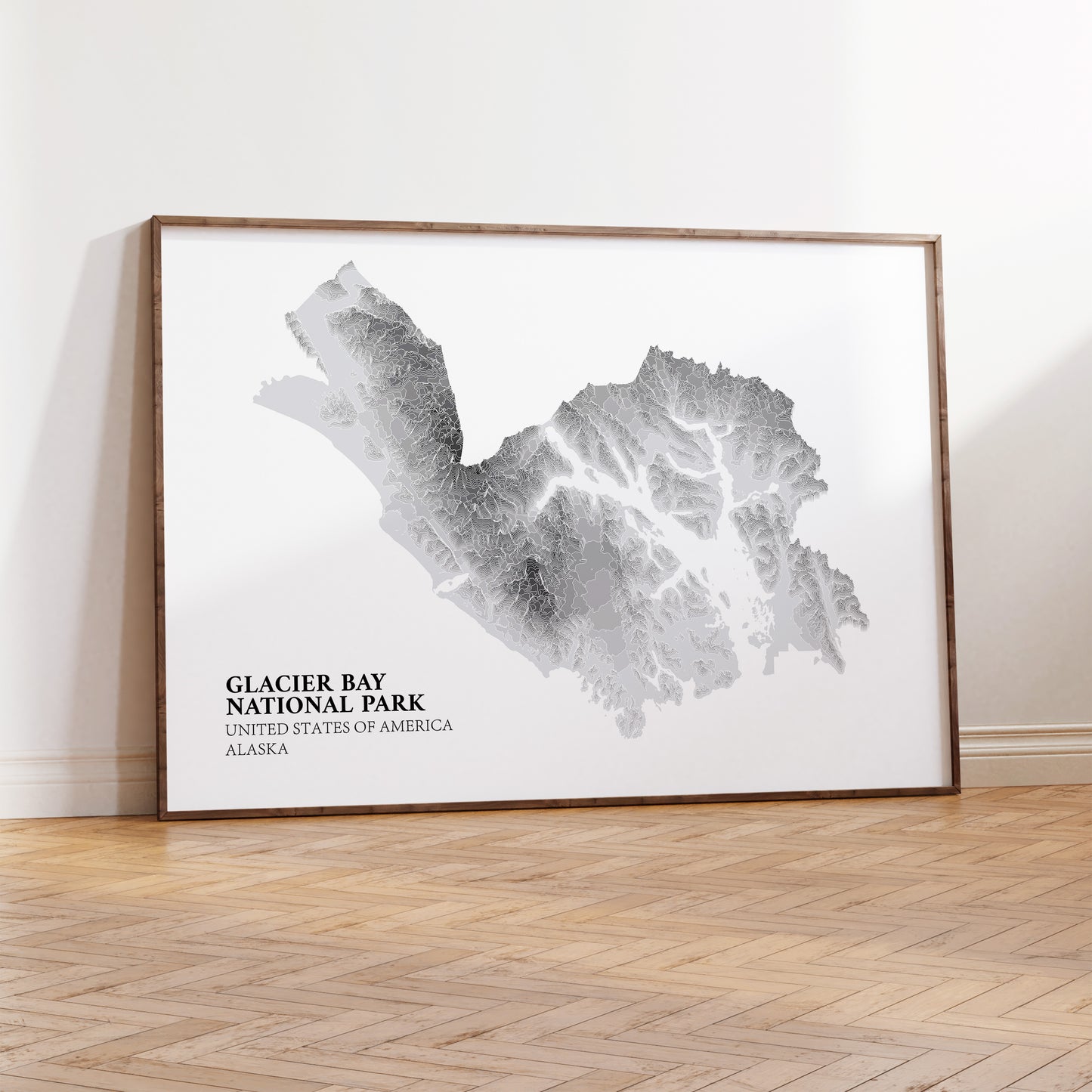 Glacier Bay National Park Map Print
