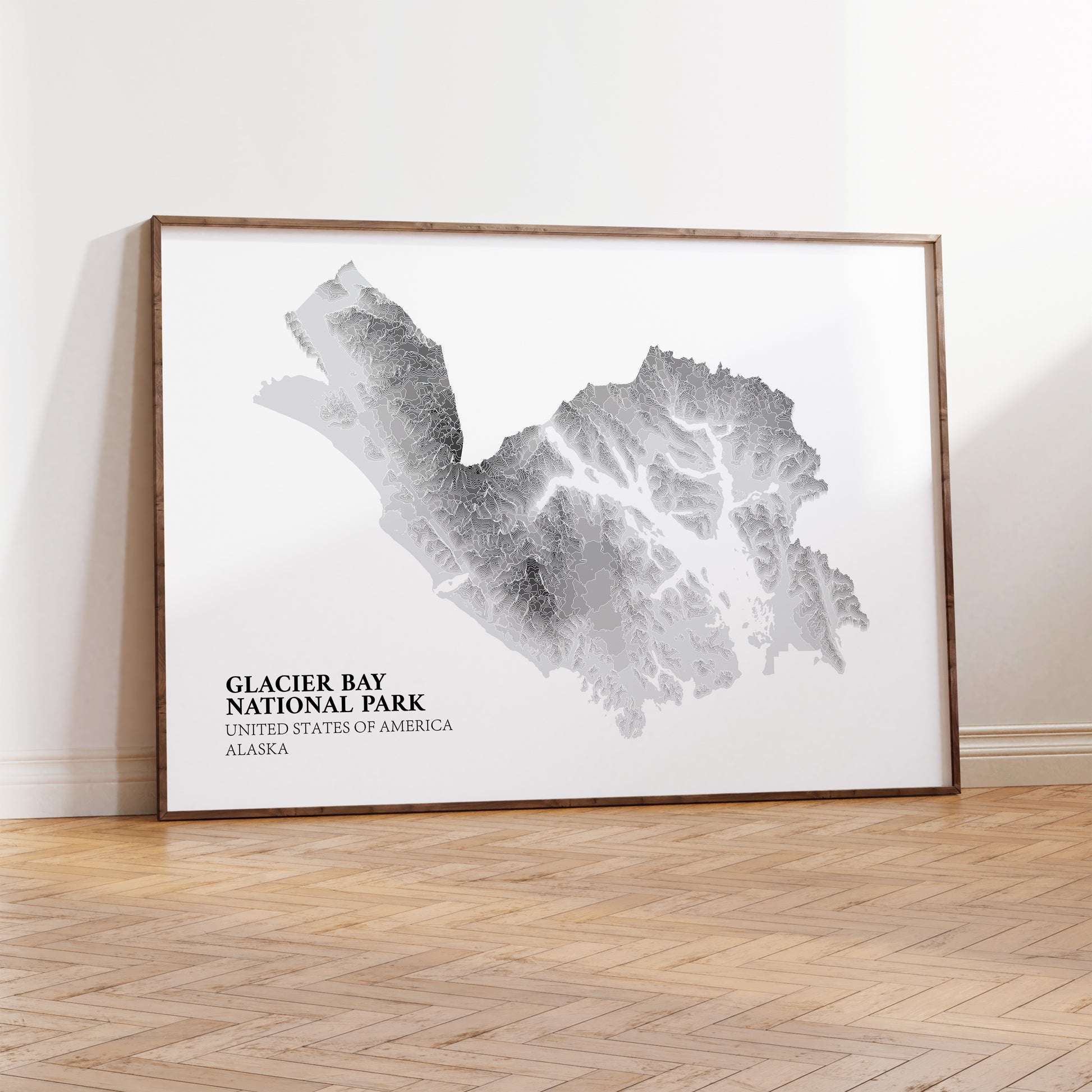 Glacier Bay National Park Map Print