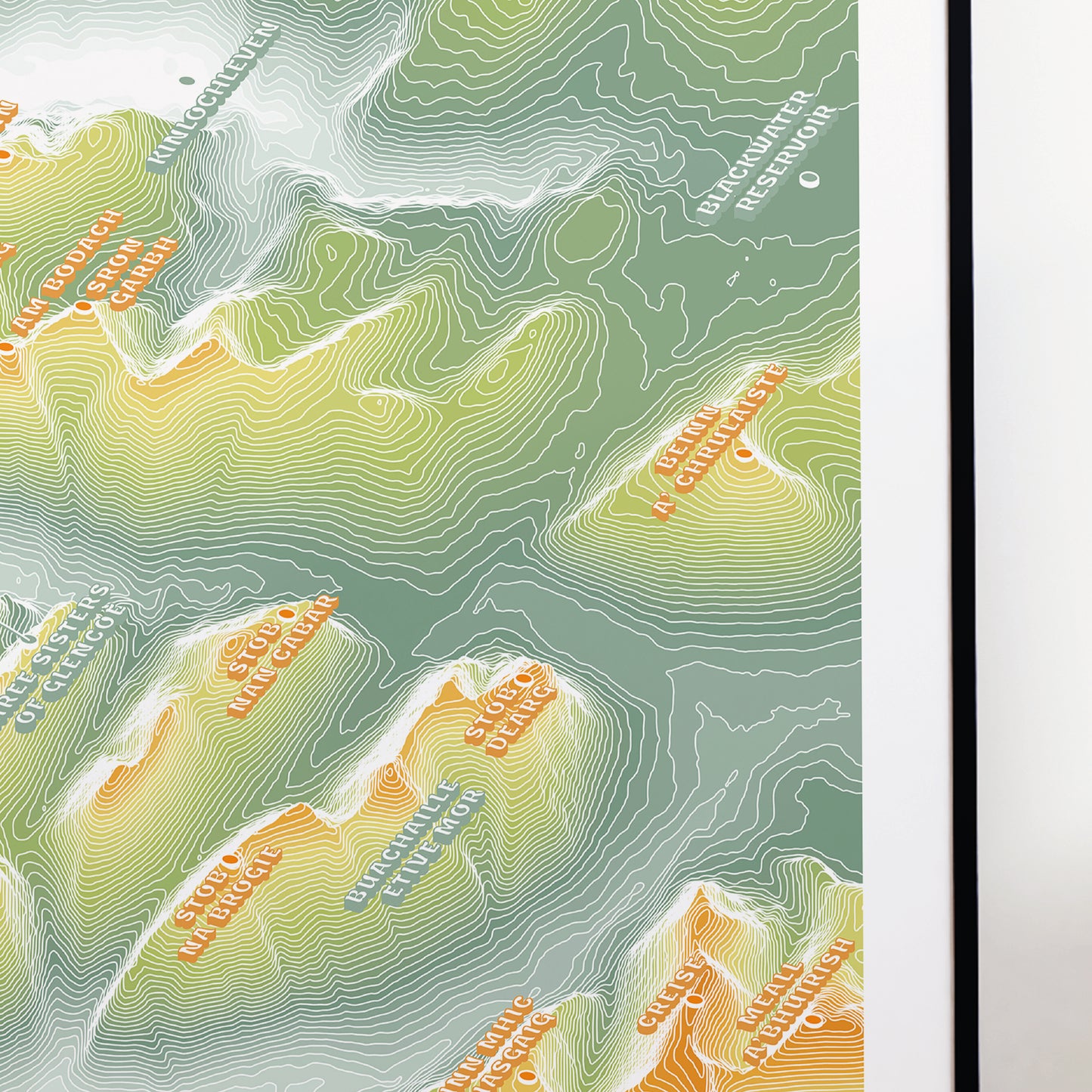 Glen Coe Print Scottish Highlands Topographic Map
