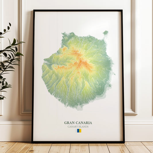 Gran Canaria Poster Topographic Map