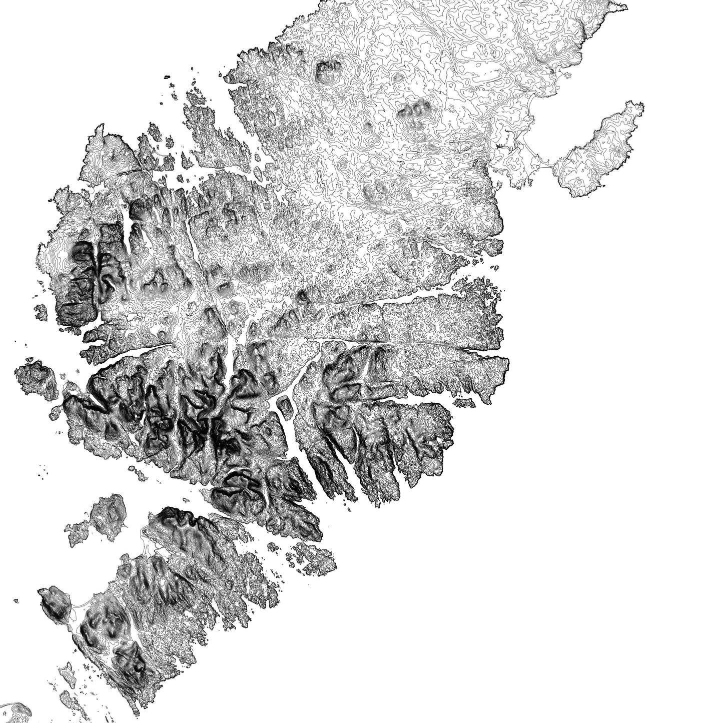 Outer Hebrides Map Poster Topographic Print