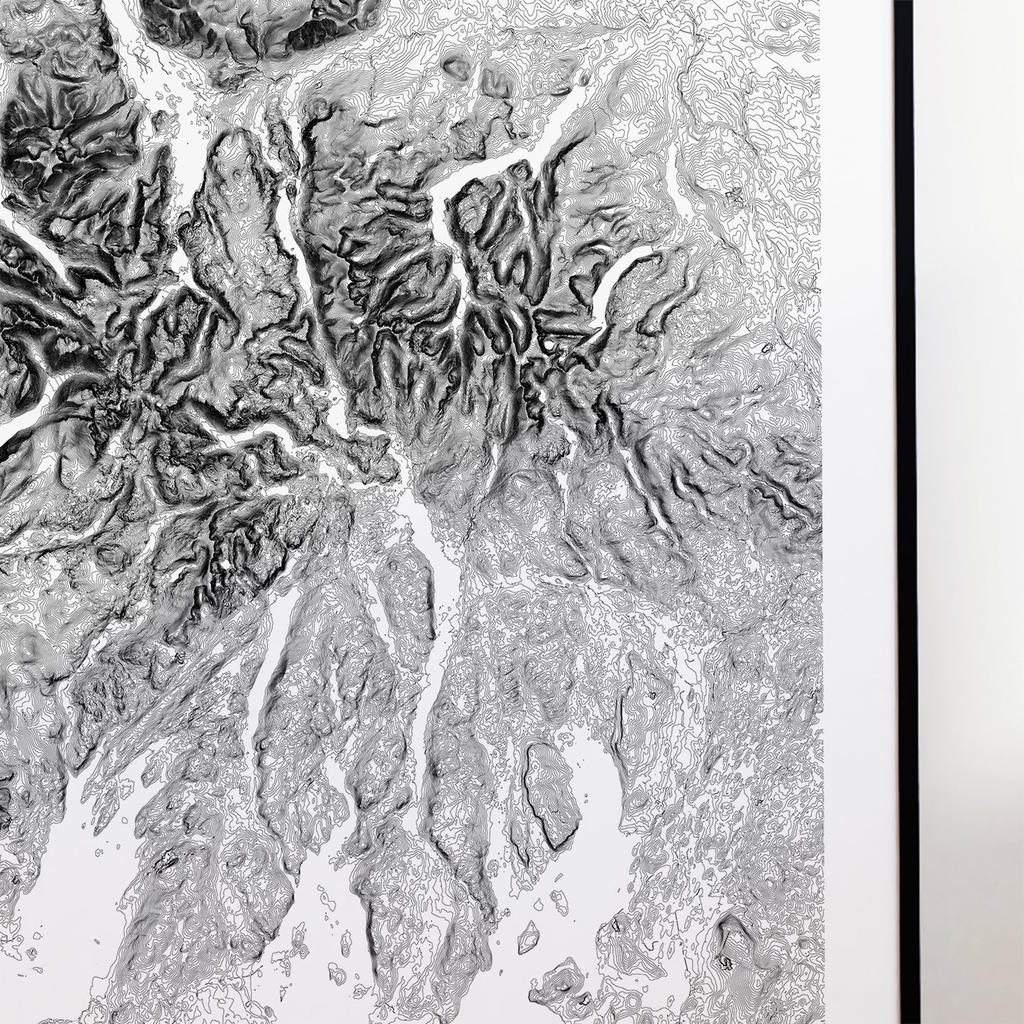 The Lake District National Park Topographic Contour Art Map Print