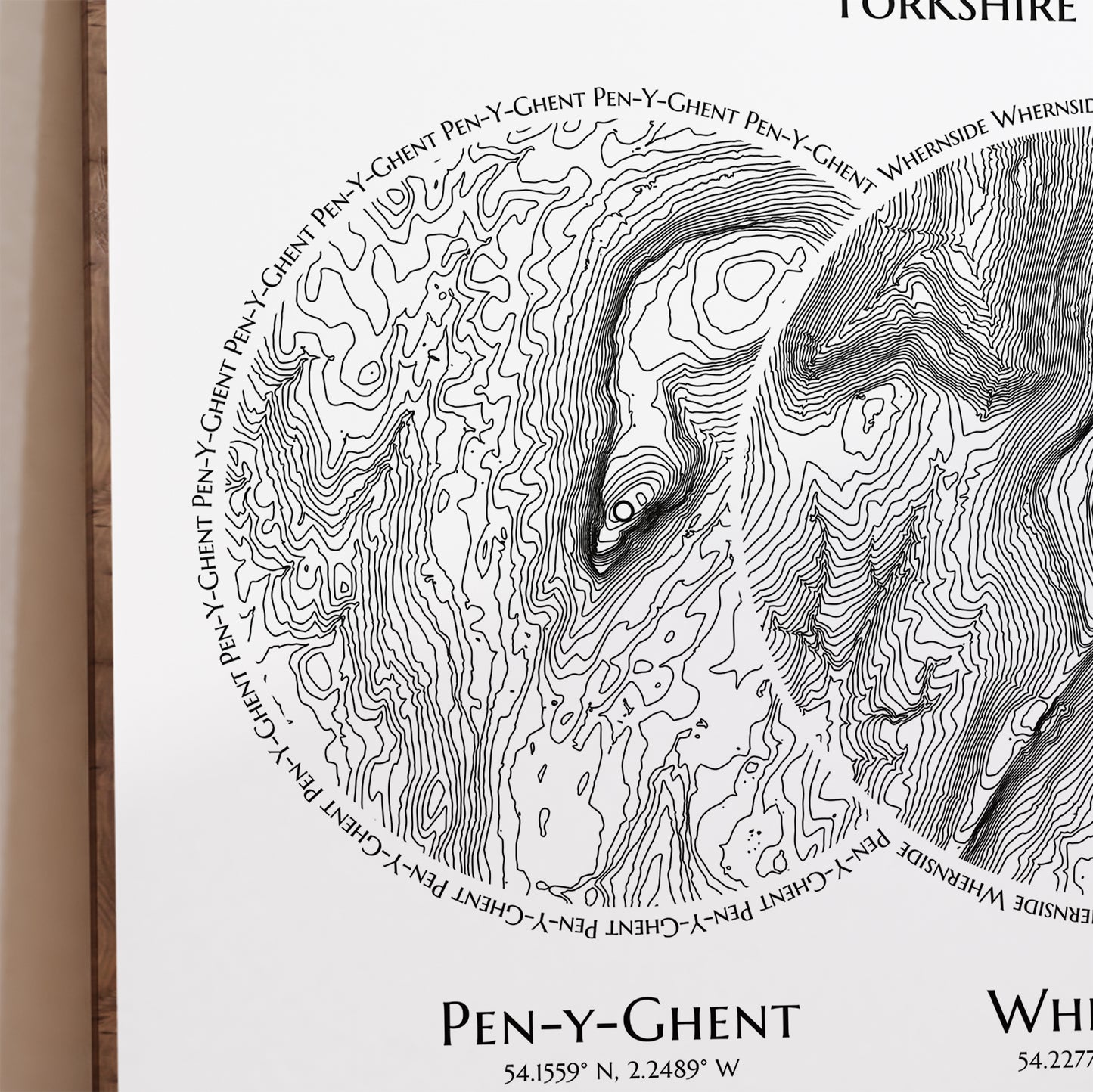 Yorkshire 3 Peaks Poster Topographic Map