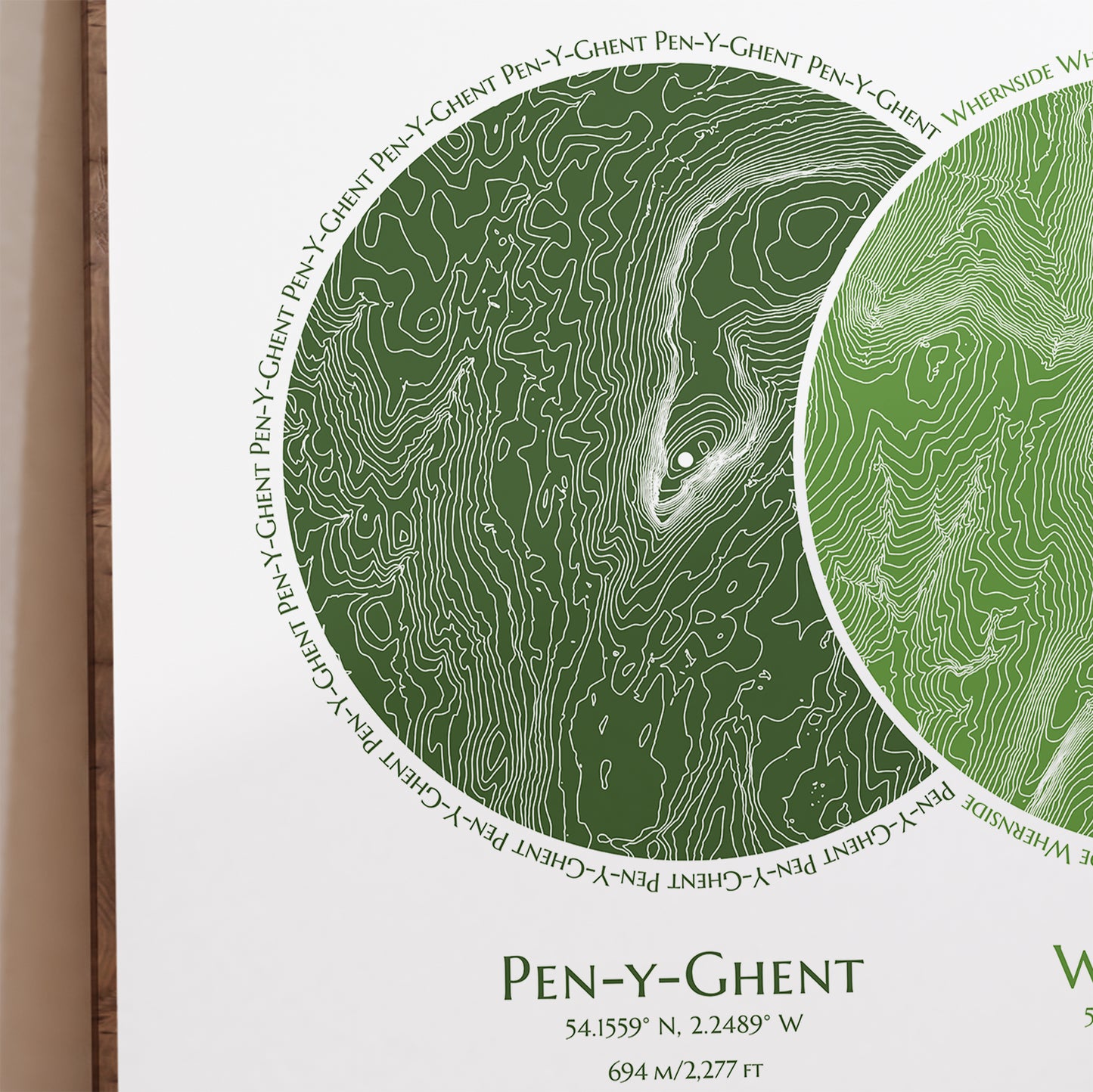 Yorkshire 3 Peaks Poster Topographic Map