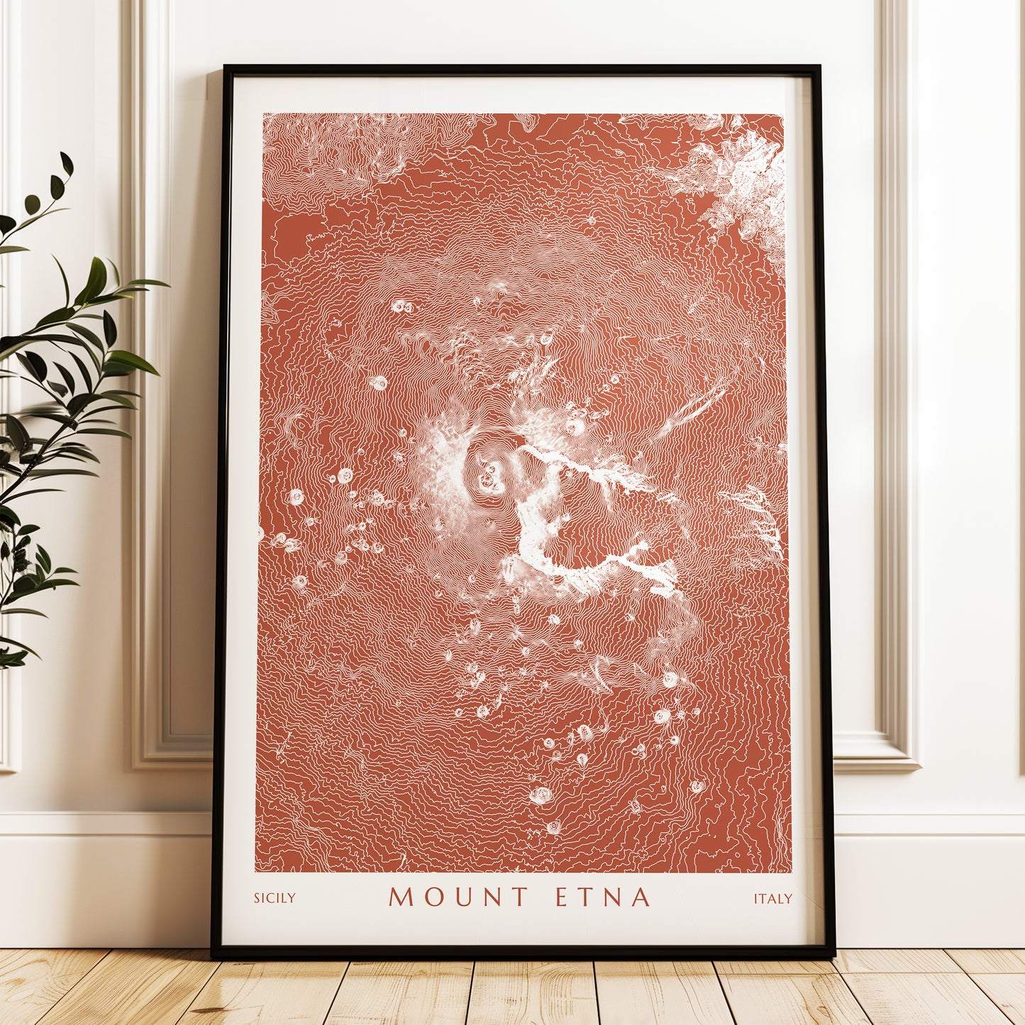 Mount Etna Poster Topographic Map Print