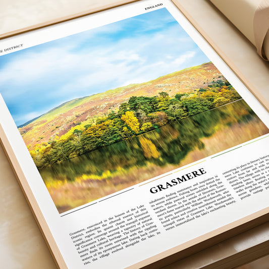 Grasmere Lake District Painting Style Travel Poster Print