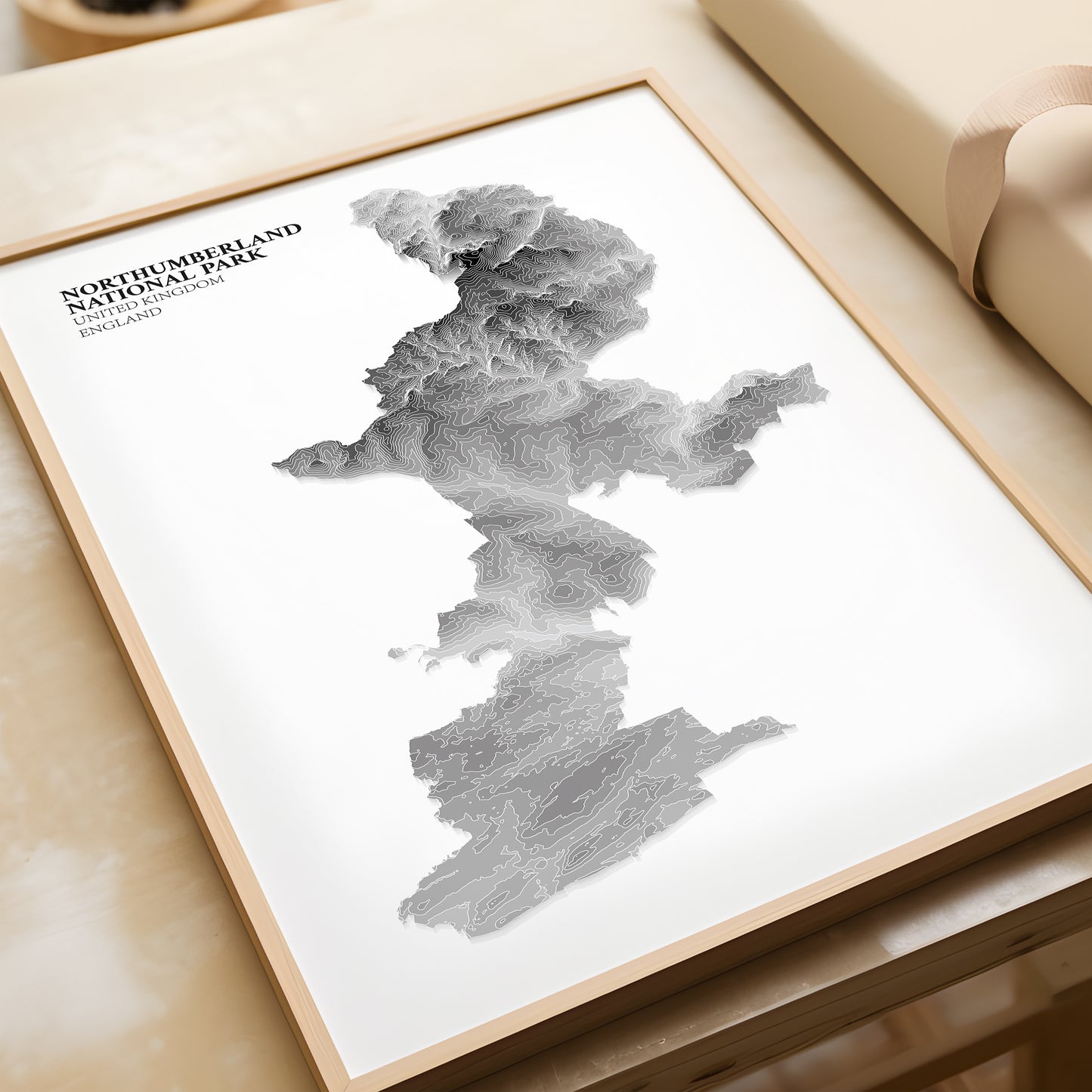 Northumberland National Park Map Print Topographic Poster