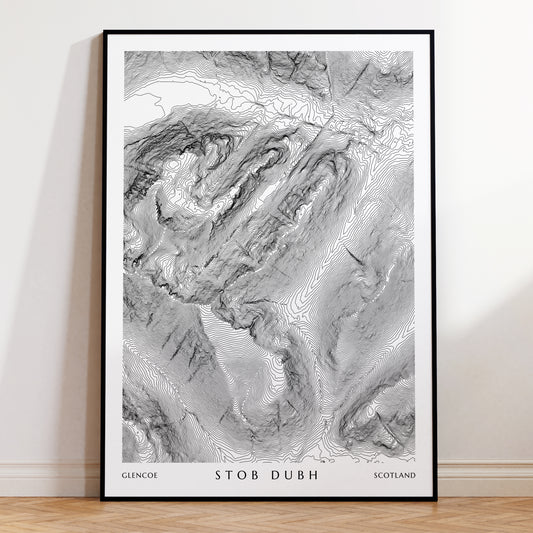 Buachaille Etive Beag Munro Print | Munro Map Poster