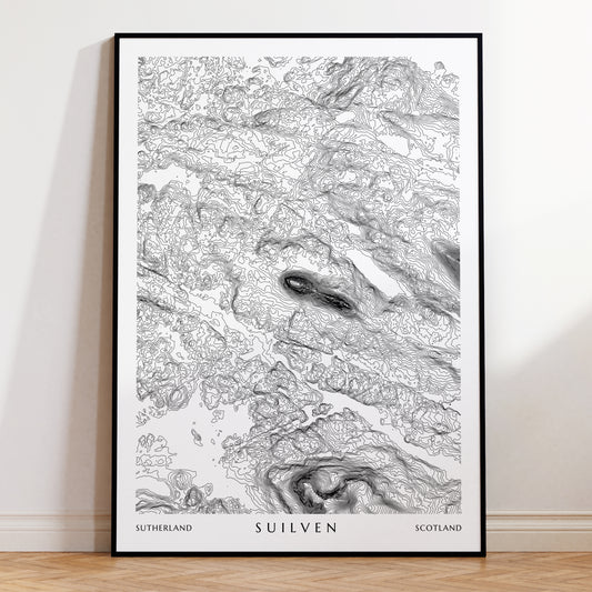 Suilven Topographic Map Scottish Highlands Print