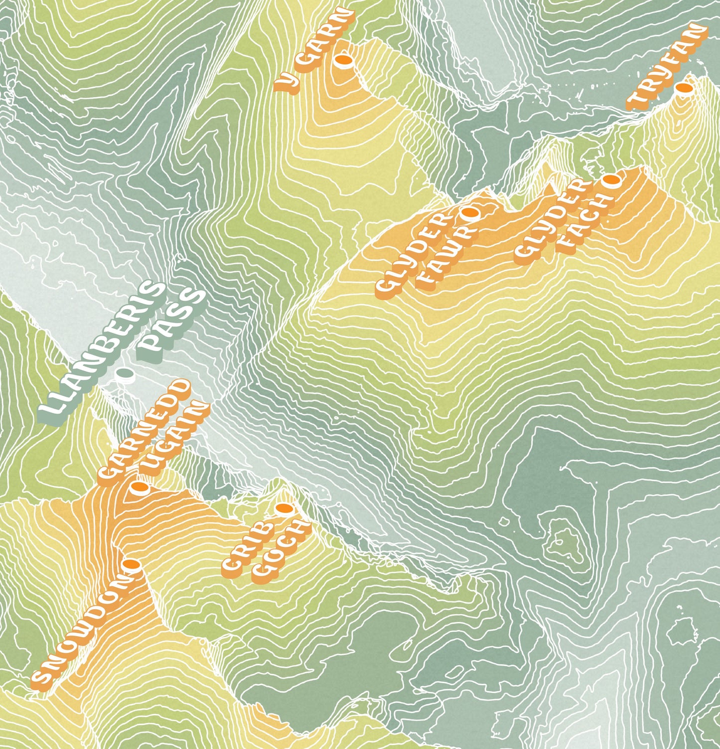 Welsh 3000 Print Snowdonia Topographic Map