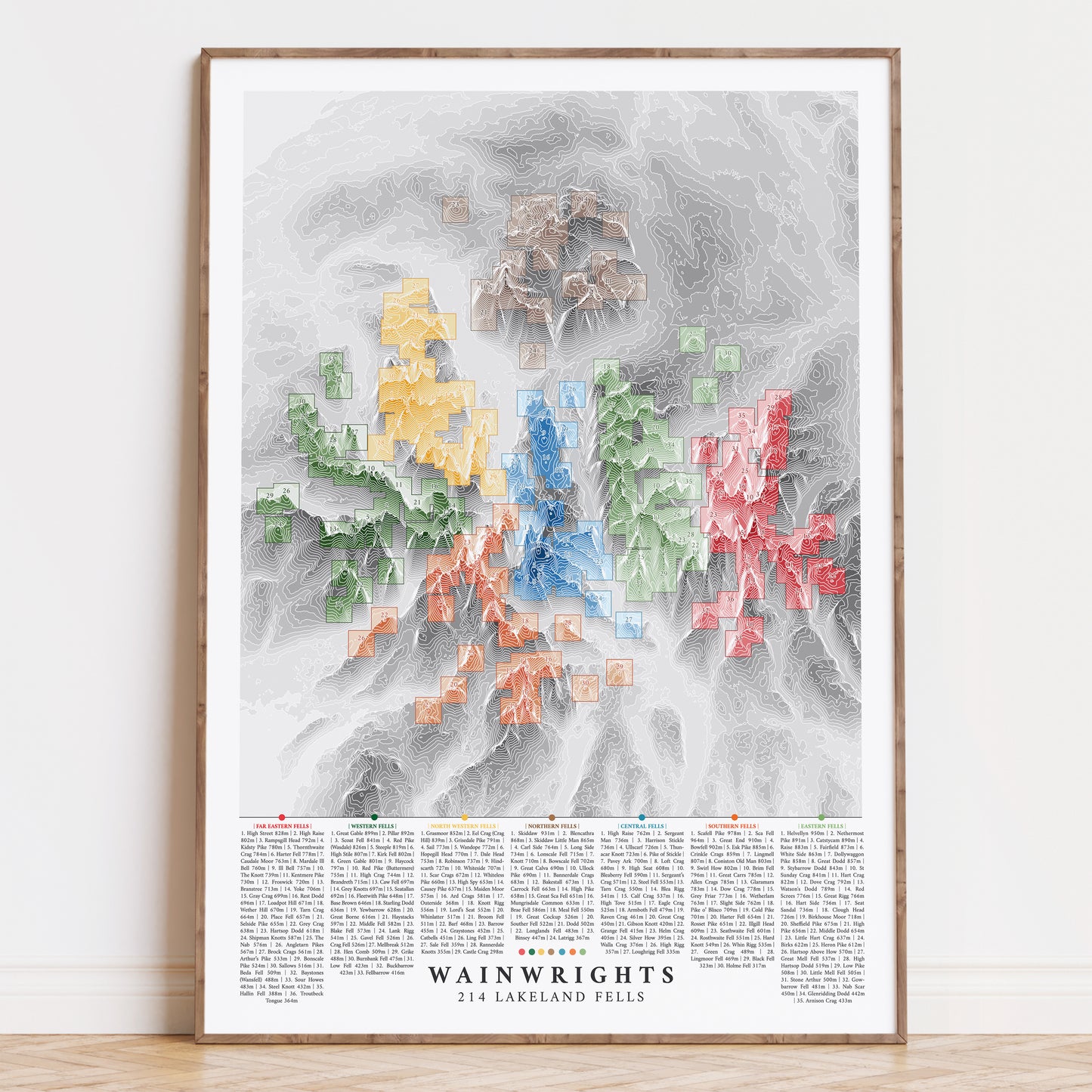 Wainwrights Poster Print Lakeland Fells Map