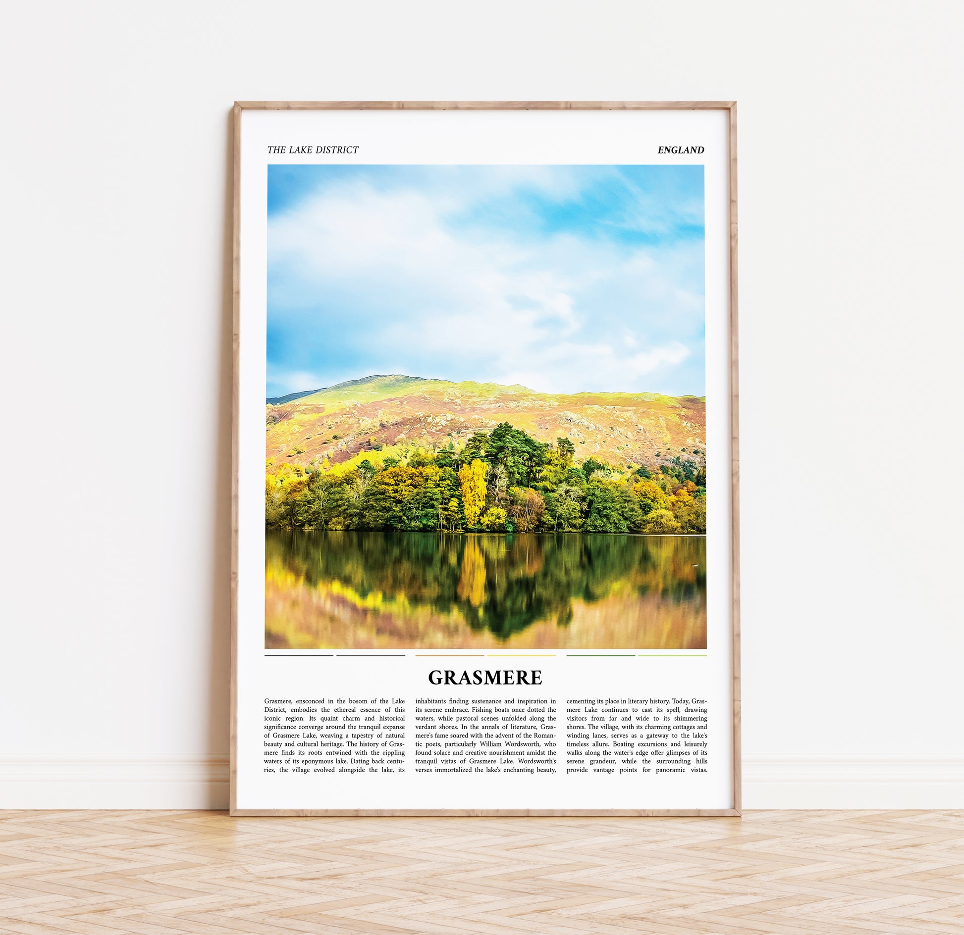 Lake District Painting Style Travel Poster Print