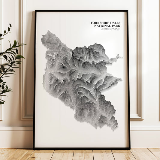 Yorkshire Dales Print National Park Topographic Map