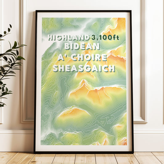bidean_a_choire_sheasgaich_Munro_Print