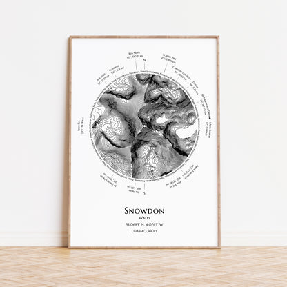 Snowdon Trig-Point Contour Map