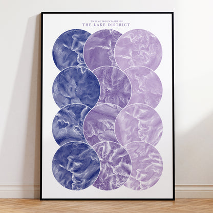 Mountains of the Lake District Print Topographic Contour Map