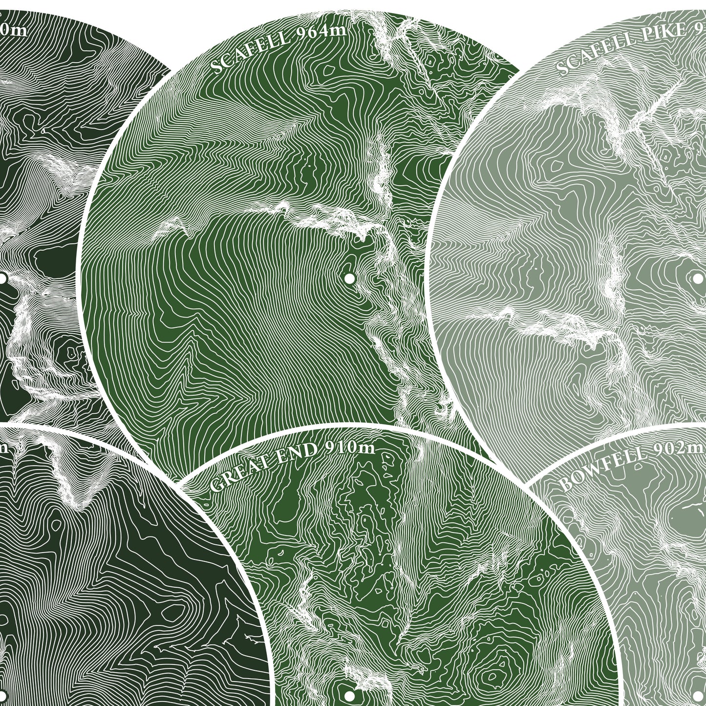 Mountains of the Lake District Print Topographic Contour Map