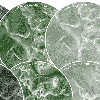 Mountains of Wales Print Topographic Contour Map