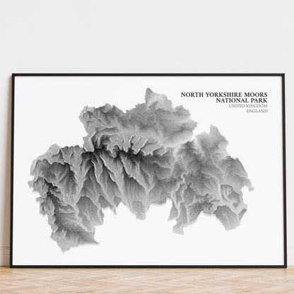 North Yorkshire Moors National Park Topographic Map Print