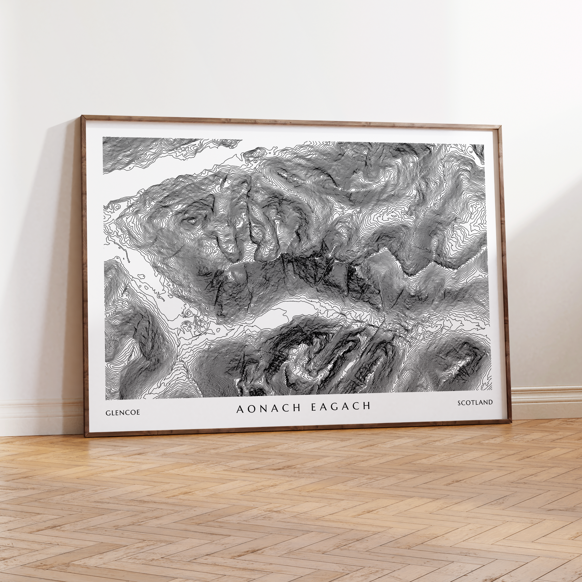 Aonach Eagach Scotland Topographic Contour Map Print