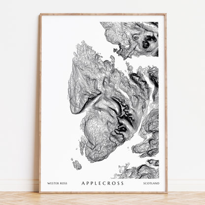 Applecross Peninsula Scotland Topographic Contour Map Print