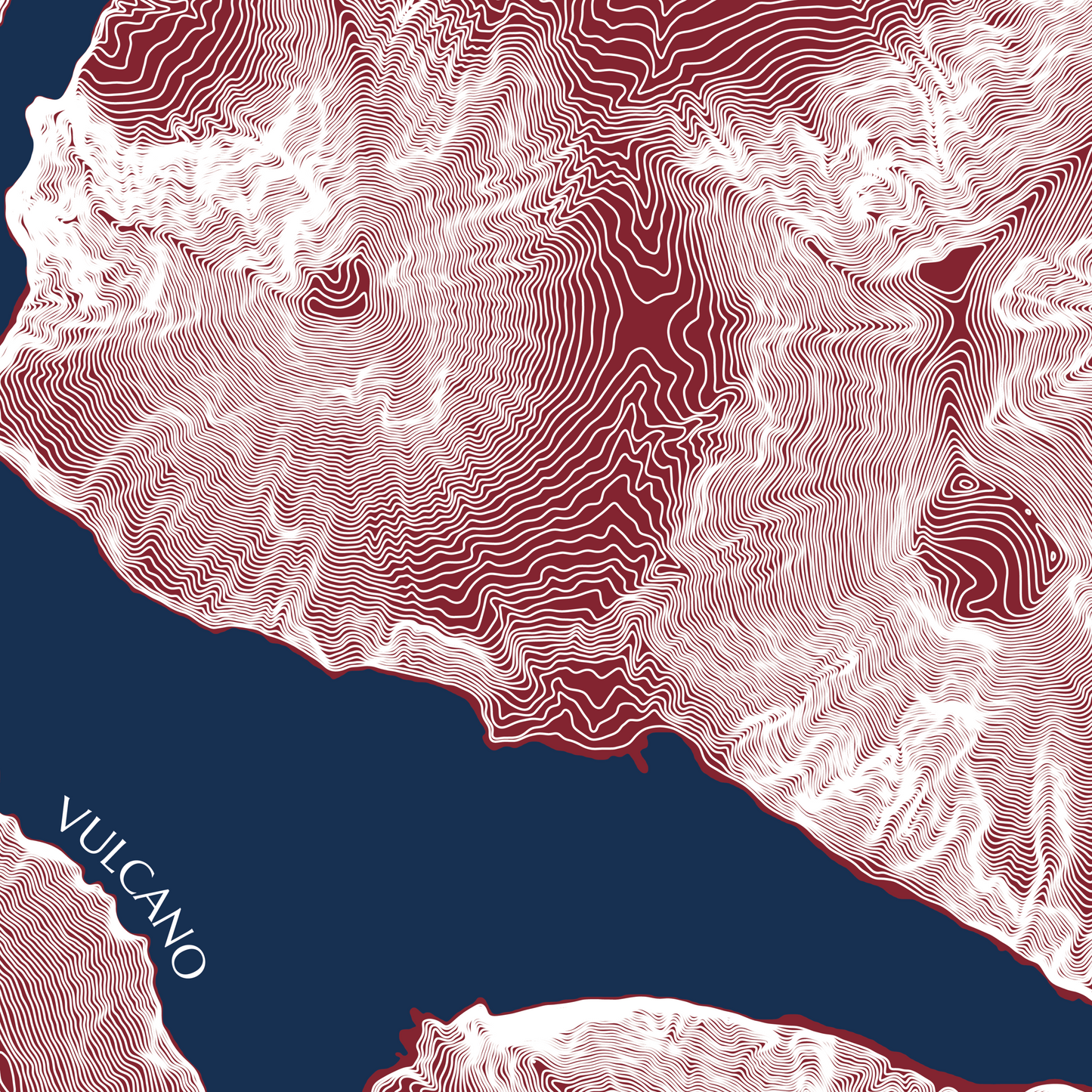 Vulcano Map Print 