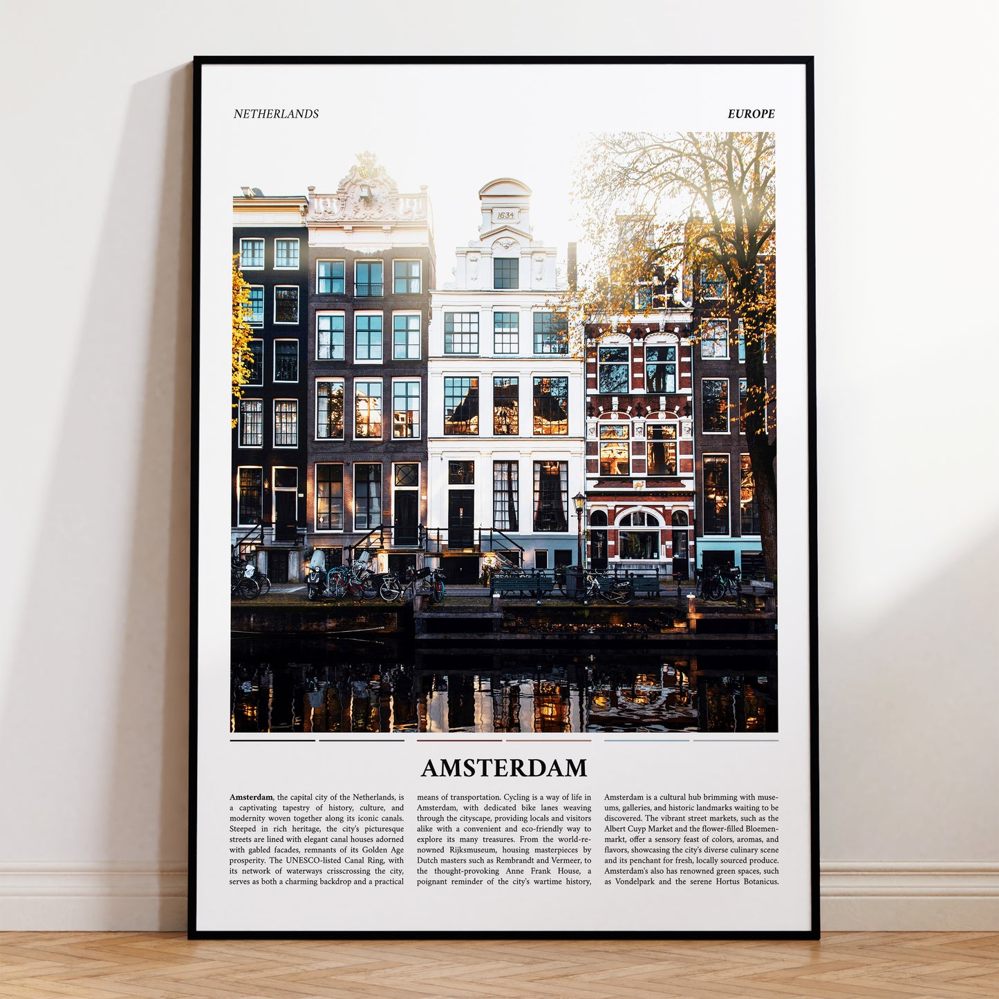 Amsterdam Canal Art Photograph Travel Poster Print