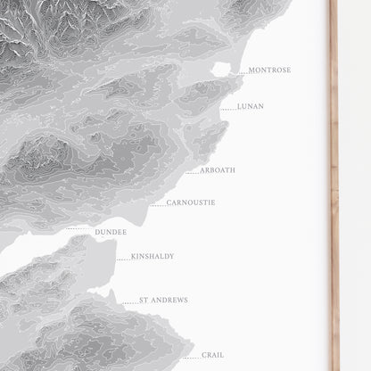 Fife Angus Peth & Kinross Coastline Map Print