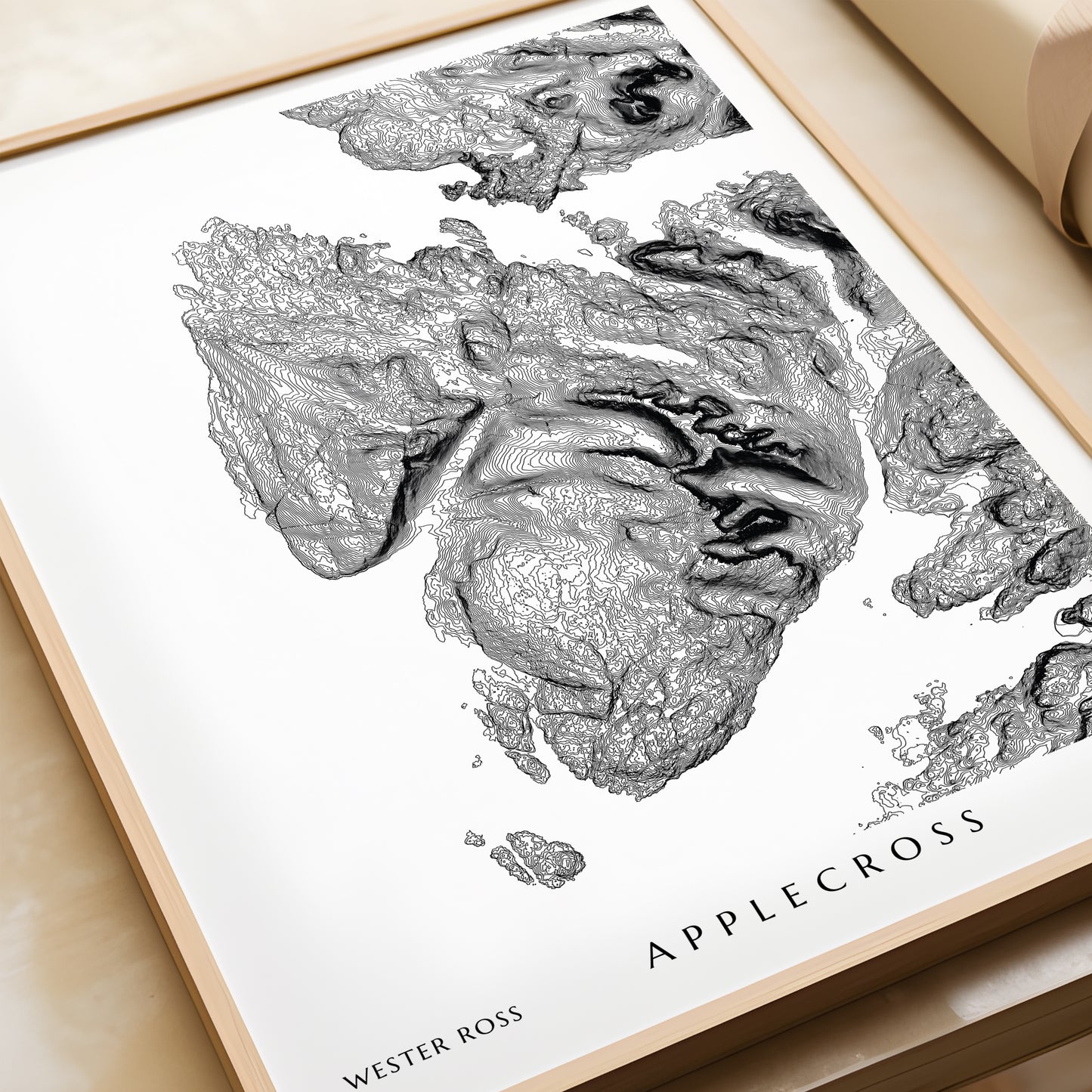 Applecross Peninsula Scotland Topographic Contour Map Print