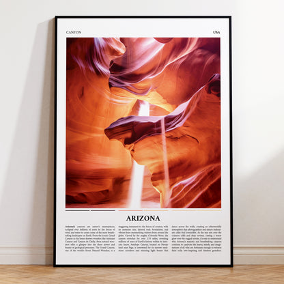 Arizona Canyon USA Photograph Travel Poster Print