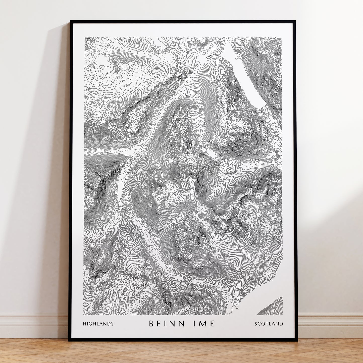 Beinn Ime Scotland Topographic Contour Map Print