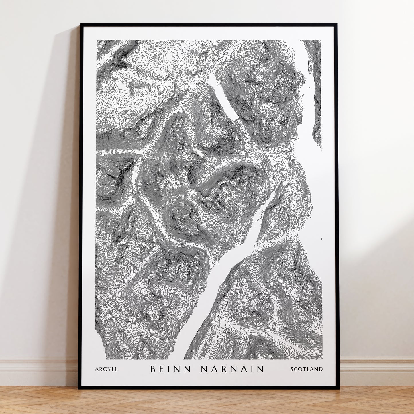 Beinn Narnain Scotland Munro Topographic Contour Map Print