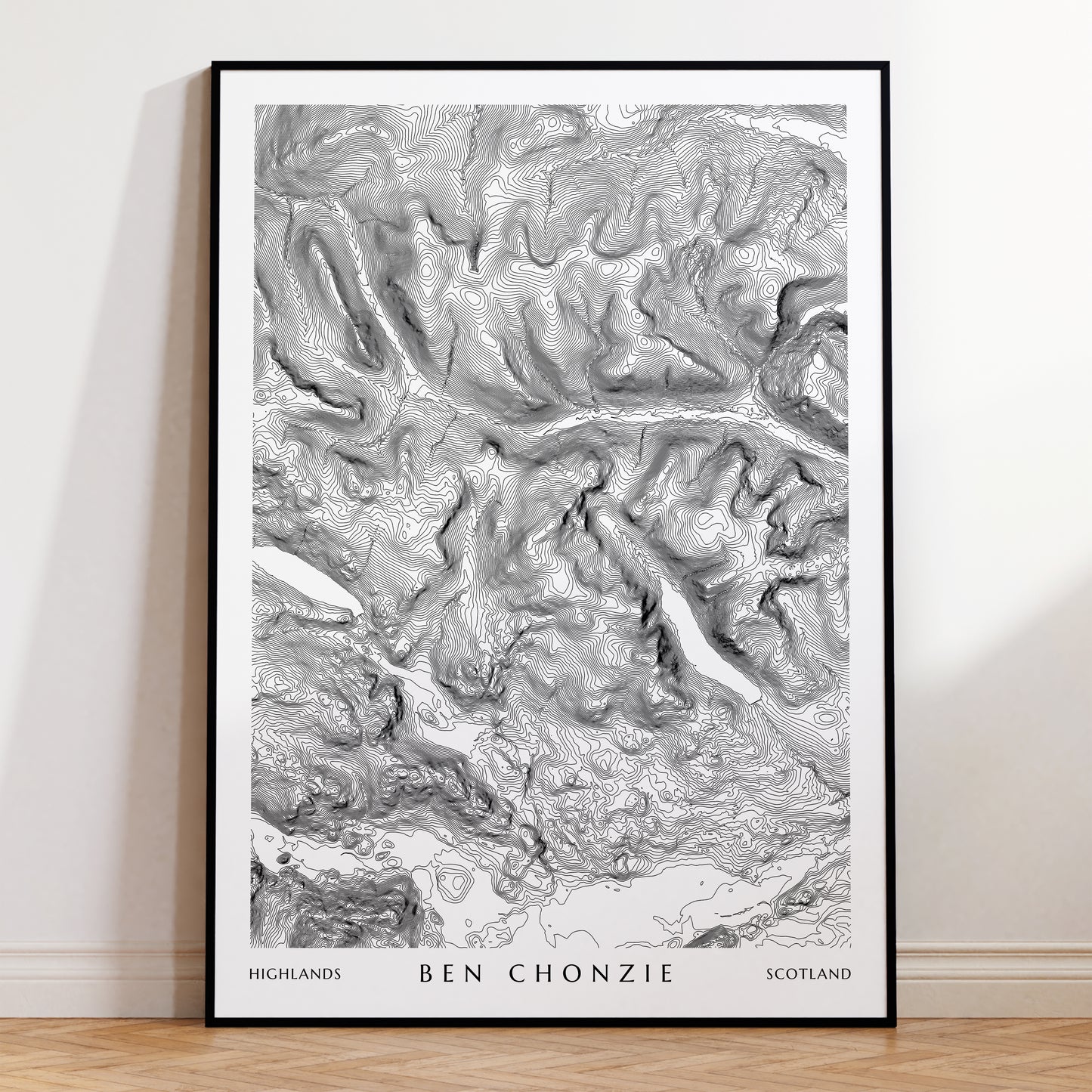 Ben Chonzie Scotland Munro Topographic Contour Map Print