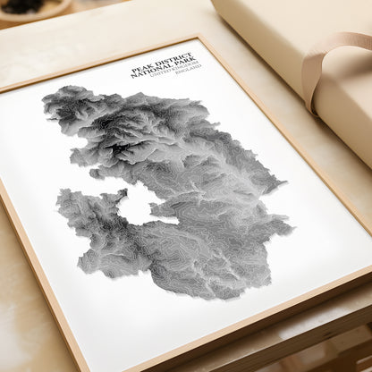 The Peak District National Park Topographic Map Print