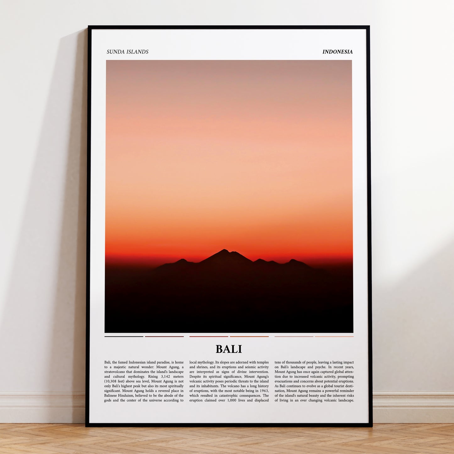 Bali Indonesia Sunset Art Photograph Travel Poster Print