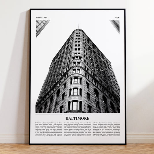 Baltimore City USA Photograph Travel Poster Print