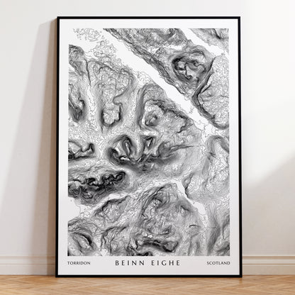 Beinn Eighe Torridon Scotland Topographic Contour Map Print