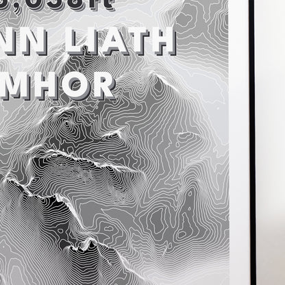 Beinn Liath Mhor Munro Print Topographic Map Poster