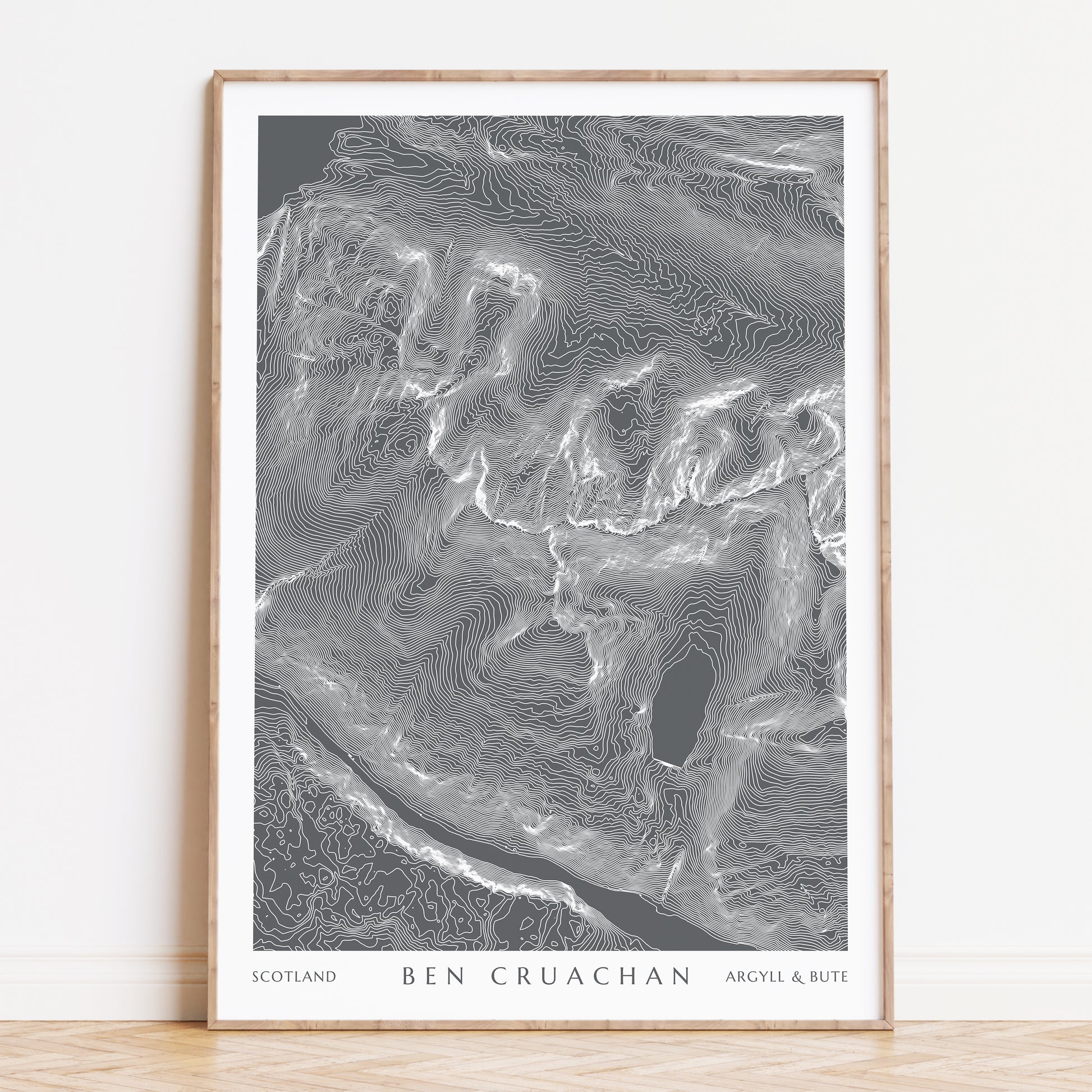 Ben Cruachan Scotland Topographic Contour Map Print